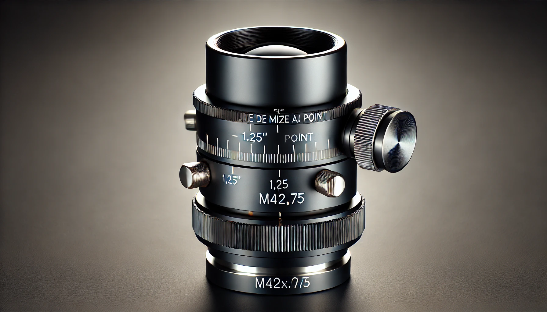 DALL·E 2025-02-06 13.59.50 - A high-precision focusing accessory for telescopes, designed for 1.25-inch eyepieces and M42x0.75 threading. The accessory is made of durable black an