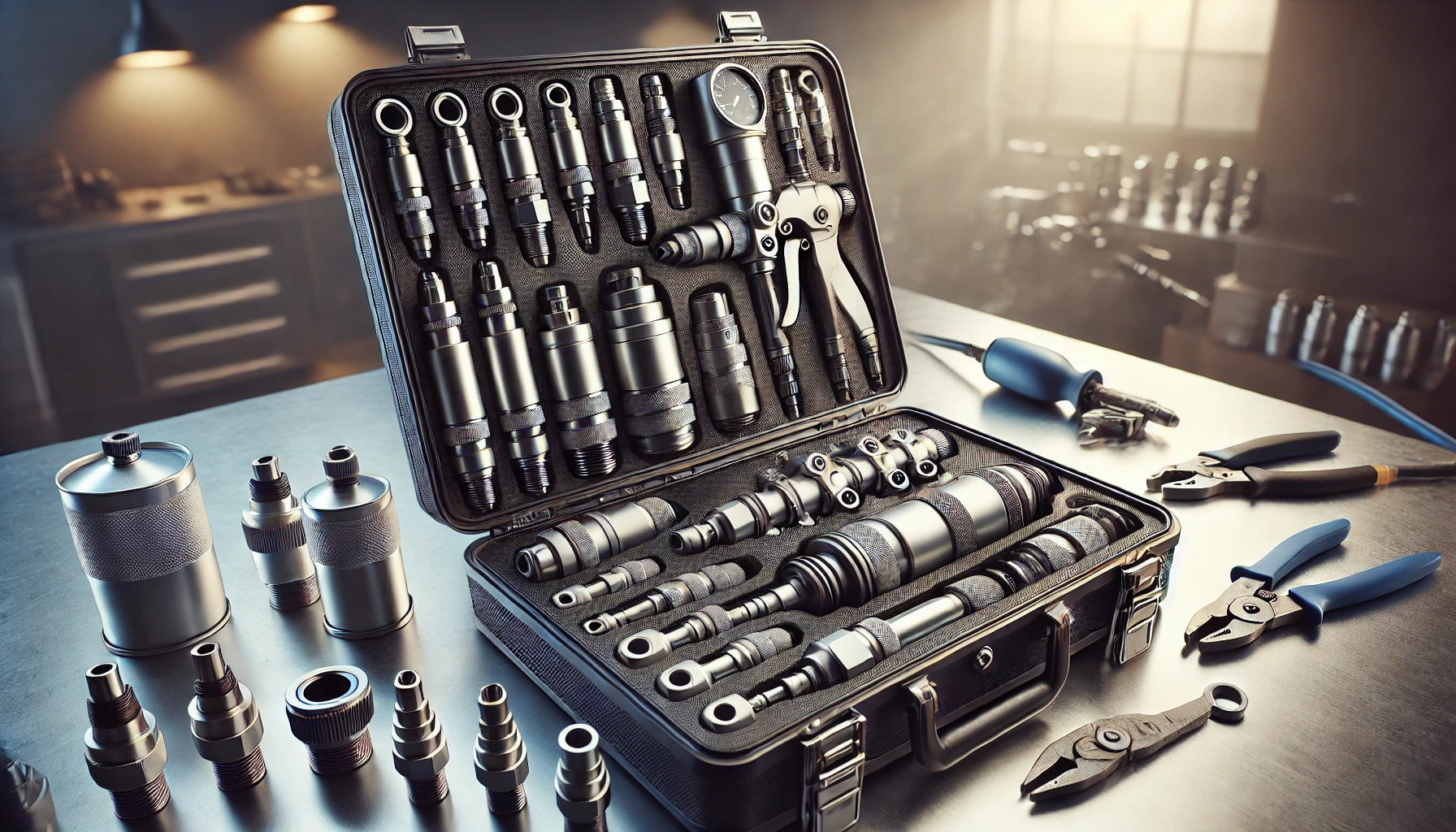 DALL·E-2025-02-11-18.51.15-A-high-quality-digital-rendering-of-a-professional-pneumatic-injector-puller-kit-designed-for-removing-stuck-diesel-injectors-efficiently.-The-kit-in
