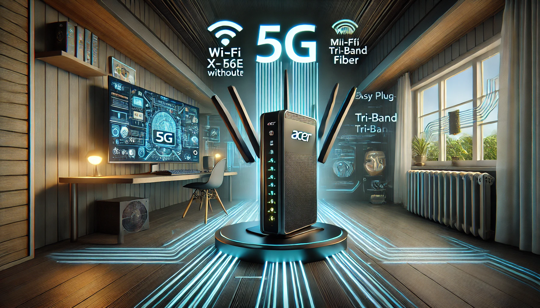 DALL·E 2025-02-13 15.23.00 - A high-performance Acer Connect X6E 5G router designed for ultra-fast and stable internet connectivity without fiber. Featuring advanced 5G technology
