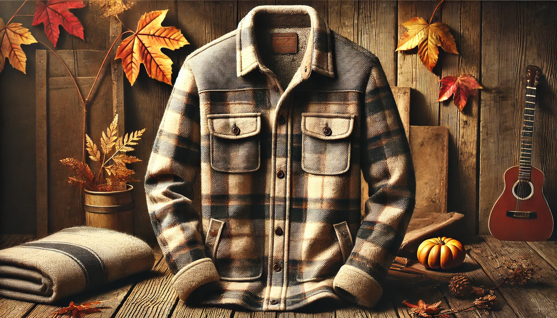DALL·E 2025-02-25 12.25.43 - A stylish and cozy plaid fleece overshirt, designed for warmth and casual fashion. The overshirt features a soft fleece fabric in a classic checkered