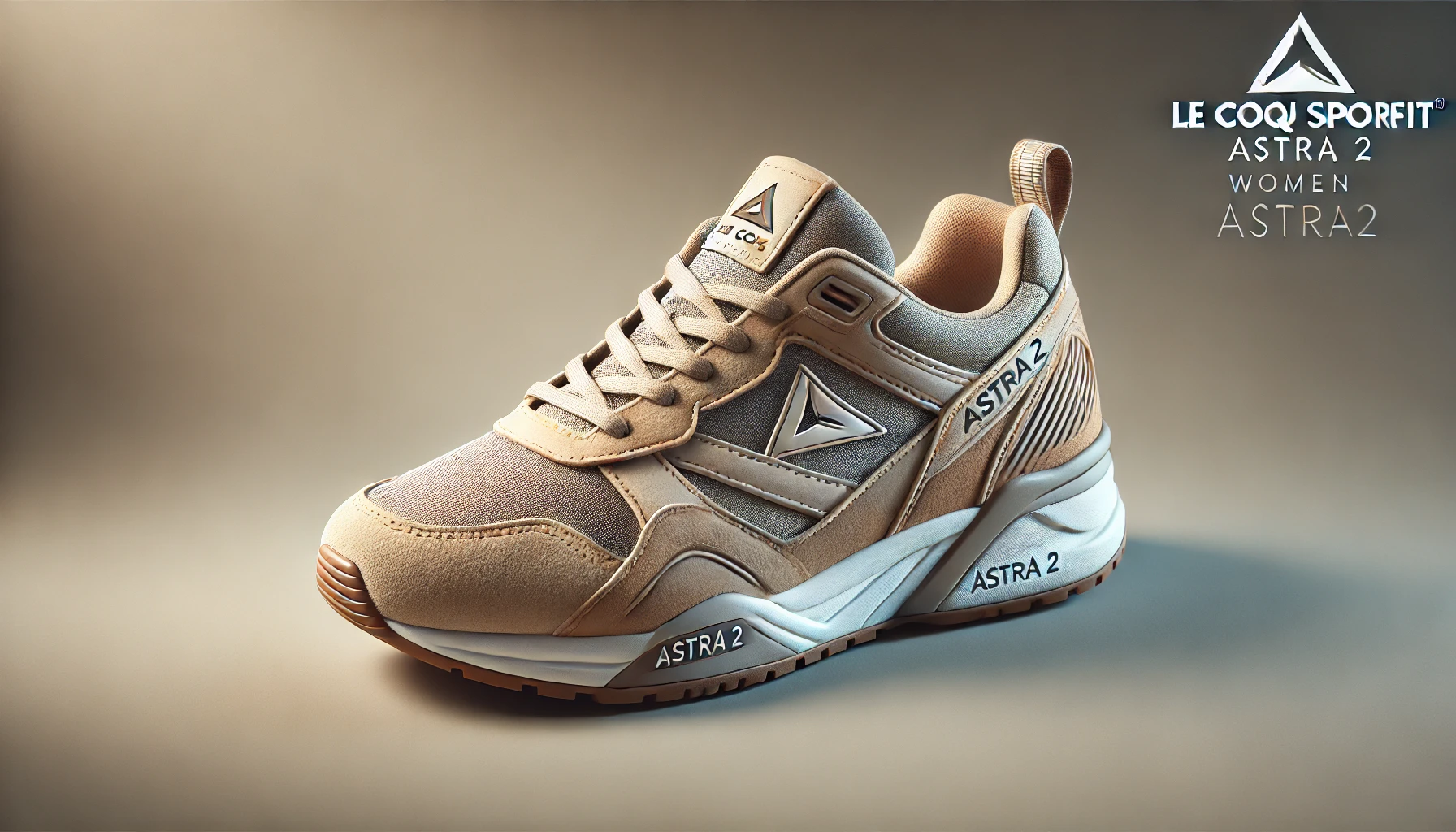 DALL·E 2025-02-27 13.46.42 - A high-quality digital rendering of the Le Coq Sportif Astra 2 women's sneakers, designed with a retro running-inspired look. The sneakers feature a c