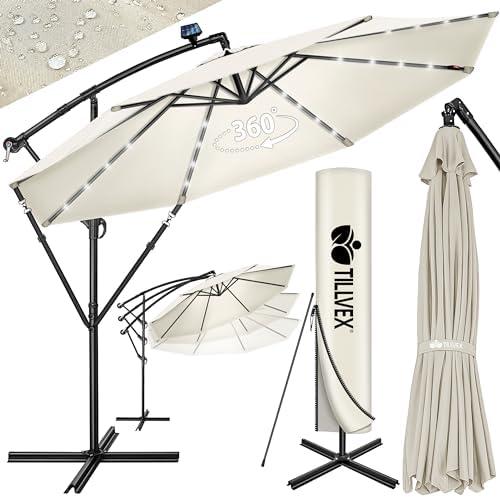 Découvrez le Parasol high-tech : LED solaire, manivelle, UV – Magique !