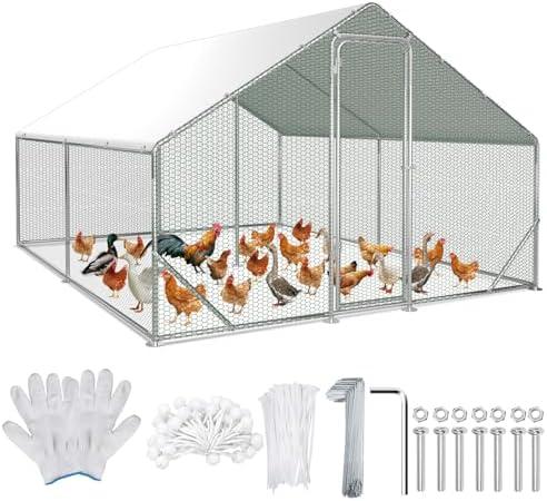 La meilleure solution pour votre élevage : Enclos pour poules en acier galvanisé avec toit ouvrant et porte – idéal pour petits animaux et plantes!