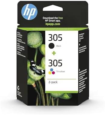 Ne manquez pas le pack de 2 cartouches d'encre HP‌ 305 Black and Three Colour Ink pour une performance exceptionnelle !